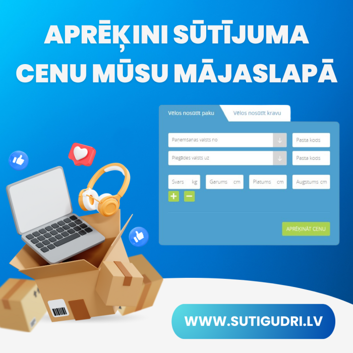 aprēķini sūtījuma cenu